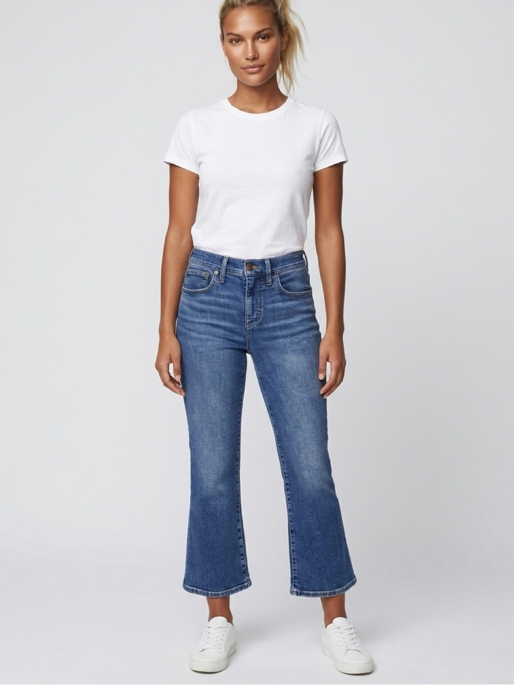 Madewell Mid-Rise Kick Out Cropped Flare Jeans 28P